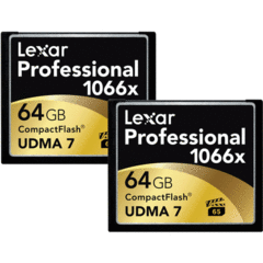 Lexar 64GB Professional 1066x CompactFlash (UDMA 7, 2-Pack)